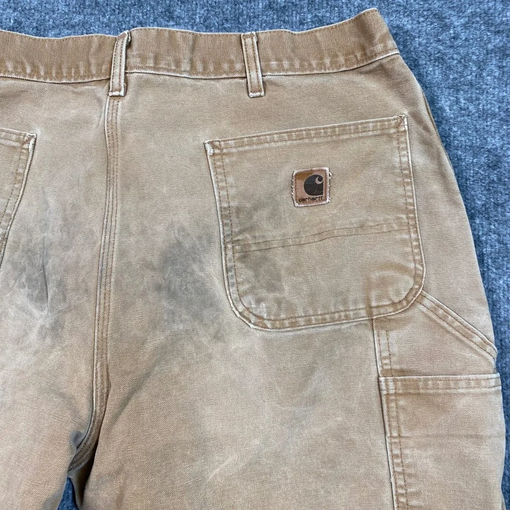Carhartt B11 BRN Mens Brown Duck Canvas Carpenter Pants 38x32 Distressed USA